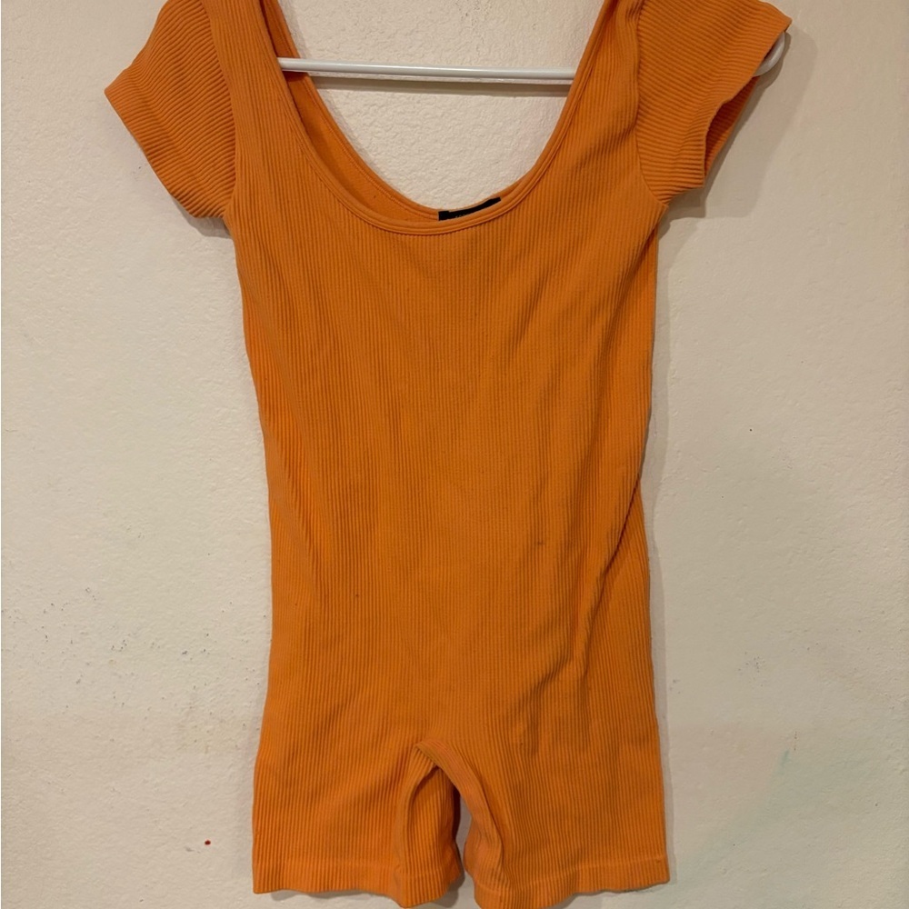 Forever 21 Vibrant Orange Ribbed Top